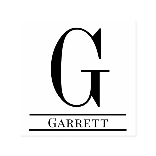 Enkelt, fet, första monogram Namn #3 Självfärgande Stämpel (Design)