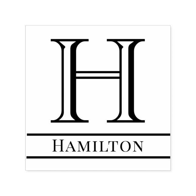 Enkelt, fet, första monogram Namn #4S Självfärgande Stämpel (Design)