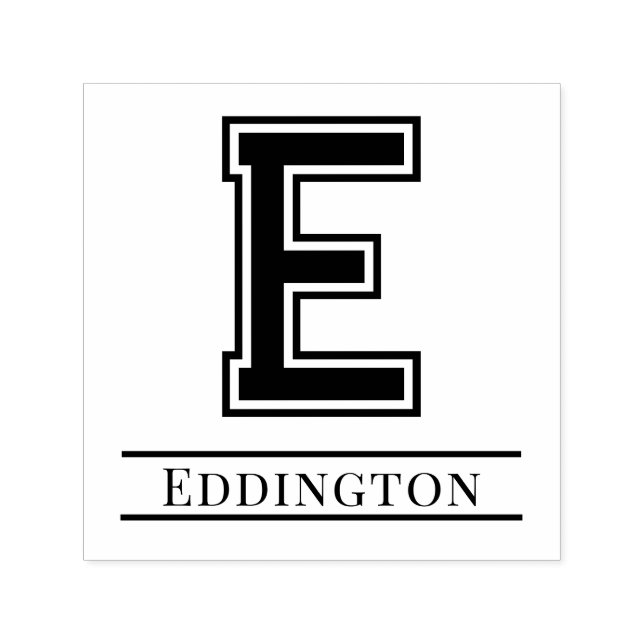 Enkelt, fet, första monogram Namn #5 Självfärgande Stämpel (Design)