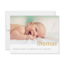 Enkelt fet Namn Photo Baby-meddelande