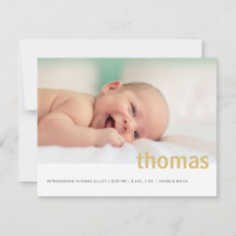 Enkelt fet Namn Photo Baby-meddelande Meddelande