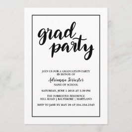 Enkelt fet Party-handskriven typografi Inbjudningar