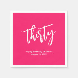 Enkelt fet Shock rosa Party i 30års födelsedag Pappersservett