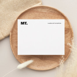 Enkelt fet tvågradig typografi av monogram anteckningskort