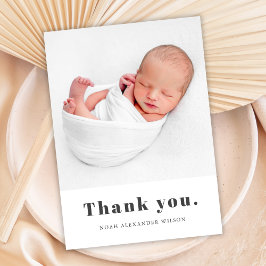 Enkelt fet typografi Baby Photo Tack Vykort
