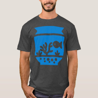 Enkelt fiskskålblått t shirt