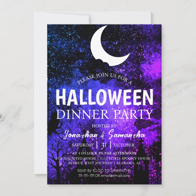 Enkelt Fladdermus hela måndagsmorgonen Halloween P Inbjudningar (Framsida)