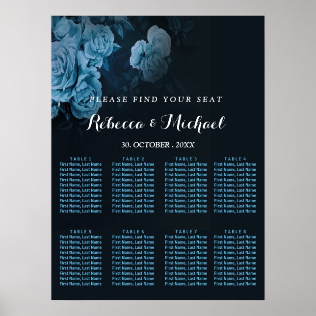 Enkelt Flora Guld Geometric Ram Poster (Framsidan)