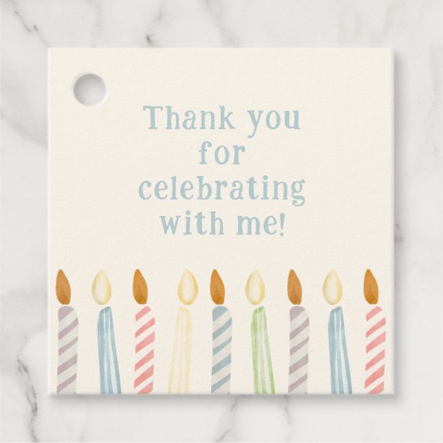 Enkelt födelsedagsljus Klassiskt Party Gåvor Etiketter (Framsida)