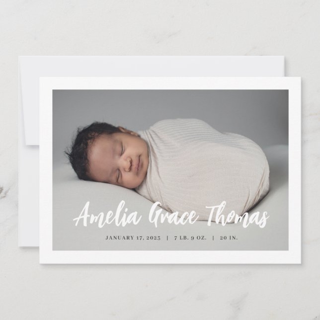 Enkelt födelsemeddelande inbjudningar (Framsida)