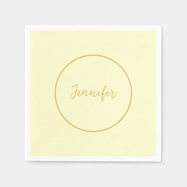 Enkelt för den moderna calligrafiklasten Guld & Cr Pappersservett (Framsidan)