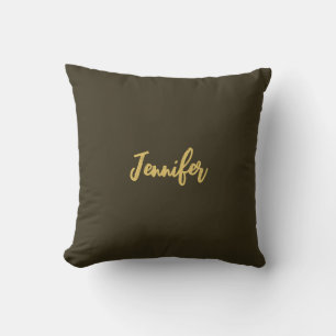 Enkelt för den moderna Guld-Färg-calligrafiklätten Kudde