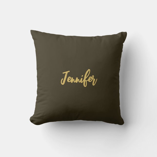 Enkelt för den moderna Guld-Färg-calligrafiklätten Kudde (Framsida)