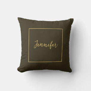 Enkelt för den moderna Guld-Färg-calligrafiklätten Kudde