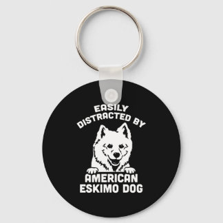 Enkelt fördelad av amerikanska eskimo Hundar Nyckelring