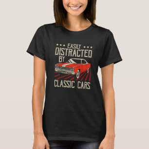Enkelt fördelad med klassiska bilar Vintage Stil O T Shirt