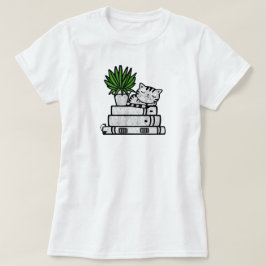 Enkelt fördelat på katter och Bokar | Bok Älskare T Shirt