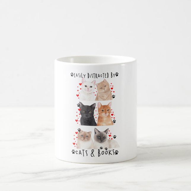 Enkelt fördelat på katter och Bokar Kaffemugg (Center)