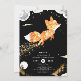 Enkelt Forest Fox Birthday Inbjudningar