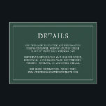 Enkelt Forest Grönt Monogram Elegant bröllop Tilläggskort<br><div class="desc">Ett enkelt elegant i bröllop-höljet med en modern utformning med dina detaljer omgivna av ett tunt gräns. All grönt är vit över en bakgrund i skogen. Färgen typsnitt och bakgrunden kan ändras till valfritt färg genom att klicka på knappen "anpassa". En chic och snyggt som är underbar för ett minimalistiskt...</div>