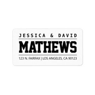 Enkelt formaterad svart och vit Bröllop Adressetikett