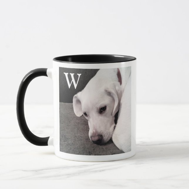 Enkelt första cute-Hund-foto Mugg (Vänster)