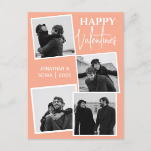 Enkelt foto av Elegant Kärlek valentines day par 4 Helg Vykort