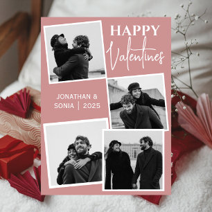 Enkelt foto av Elegant Kärlek valentines day par 4 Julkort