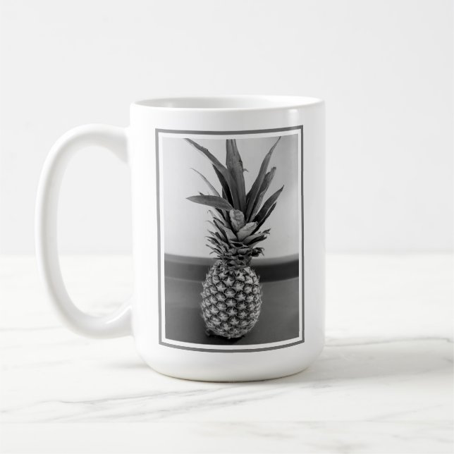 Enkelt foto av en ananas med Anpassade Text Kaffemugg (Vänster)