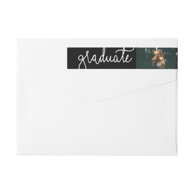 Enkelt foto för avslappnadstudenttypografi etikettband (Baksidan)