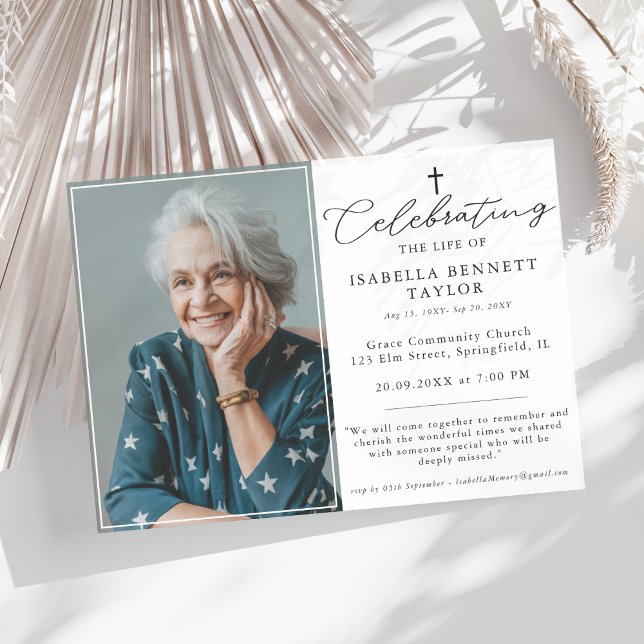 Enkelt foto för Funeral Firande Religiösa Kor Inbjudningar (Skapare uppladdad)