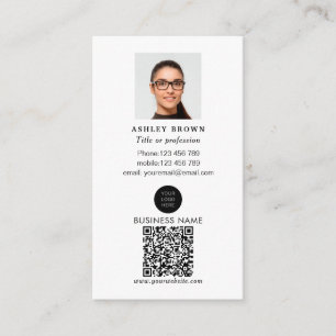 Enkelt foto för professionell av QR-kod i gods Visitkort