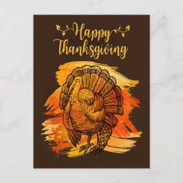 Enkelt foto Happy thanksgiving Turkiet Hälsning Vykort