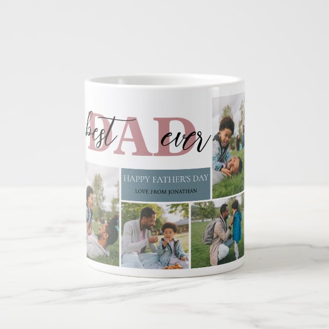 Enkelt foto med bästa Pappa någonsin Fars dag Papp Jumbo Mugg (Framsidan)