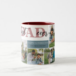 Enkelt foto med bästa Pappa någonsin Fars dag Papp Två-Tonad Mugg