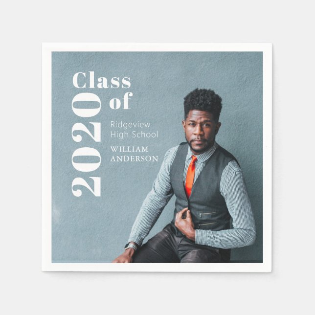 Enkelt foto med fetstil Studenten Pappert Pappersservett (Framsidan)