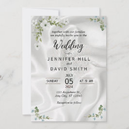 Enkelt foto, platinabaserad inbjudan till bröllops