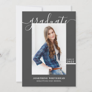 Enkelt fotomeddelande från Student 2022 Mörk Grått Meddelande