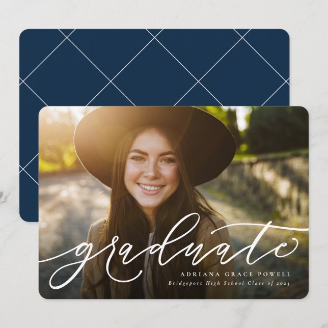 Enkelt fotomeddelande från studenten meddelande (Fram/baksida)