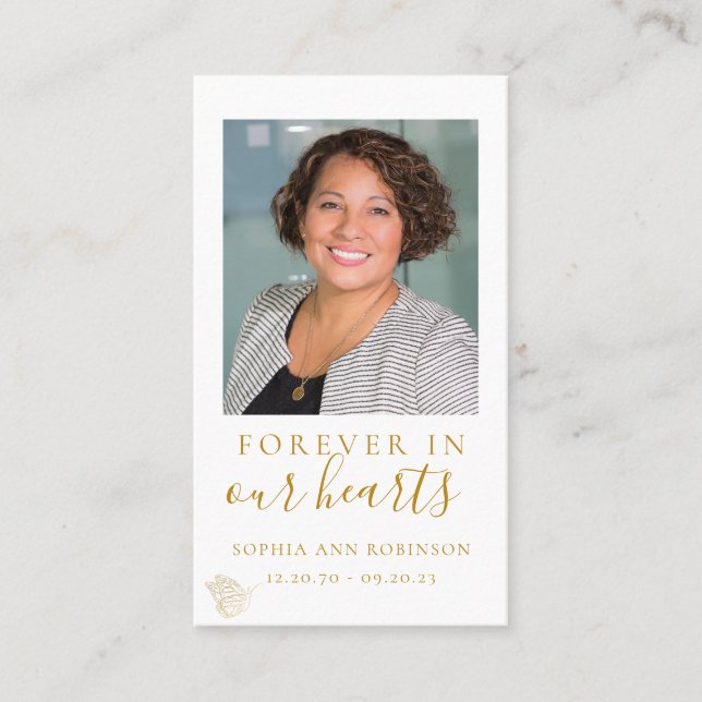 Enkelt fotopatbubblor-begravningskort visitkort (Framsida)