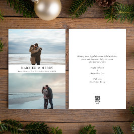 Enkelt fotoutfoto Gift & God jul Julkort