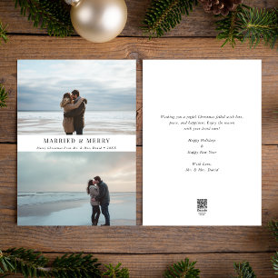 Enkelt fotoutfoto Gift & God jul Julkort