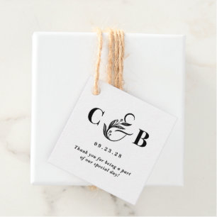 Enkelt fullmatade, EDITABLE FÄRG Monogram-favoritt Gåvor Etiketter