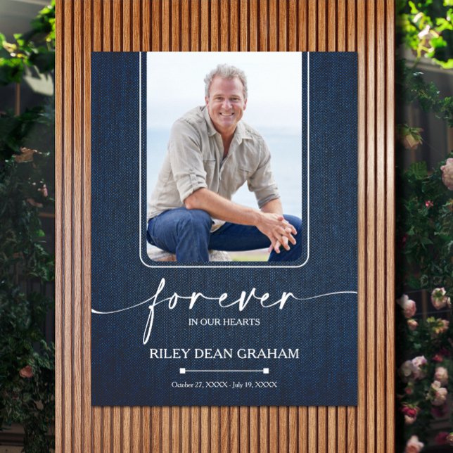 Enkelt funktionsfotosympatiminne poster (Funeral photo memorial poster, PRINTED and/or INSTANT DOWNLOAD, choose your size when ordering)