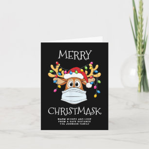 Enkelt funny Merry Kristus-Mask Reindeer Hälsning Helgkort
