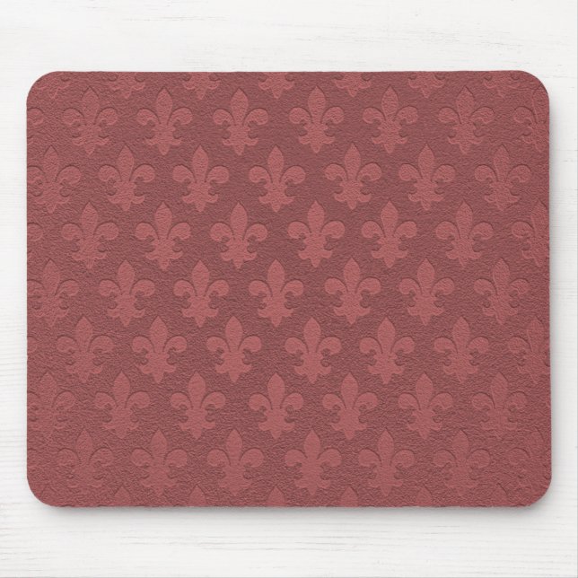 Enkelt garnet imperial fleur de lis mönstrad musmatta (Framsidan)