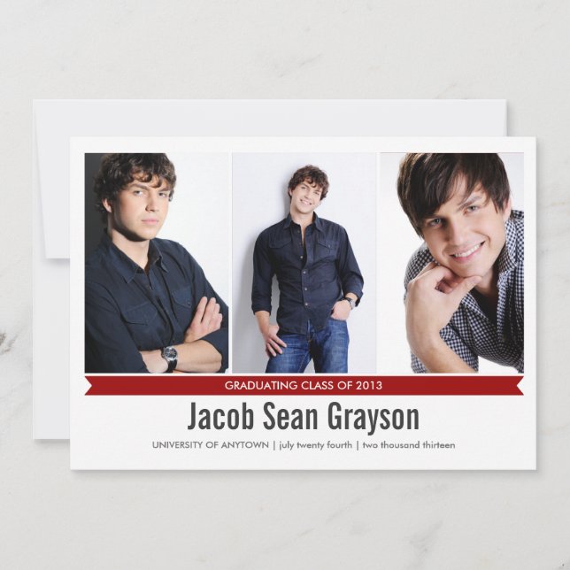 Enkelt Genius 4 Photo Studenten-meddelande Inbjudningar (Framsida)