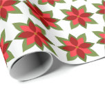 Enkelt Geometric Poinsettia Mönster på White Presentpapper<br><div class="desc">En mönster i jul av en sjabbig och modern poinsettia blomma mönster på snövit. Fira den här inhemska anläggningen i Westerna Mexiko,  som heter cuetlaxochitl före koloniseringen,  och omsluta dina gåvor med naturskönhet.</div>
