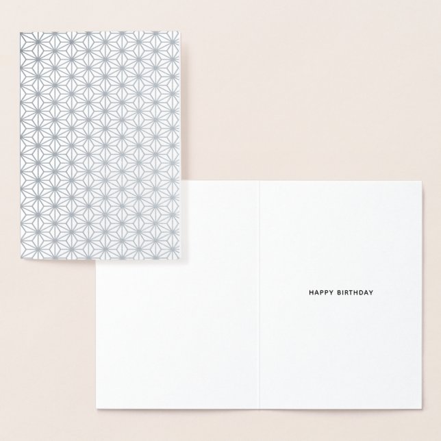 Enkelt geometriskt Mönster Grattis på födelsedagen Folierat Kort (Display)