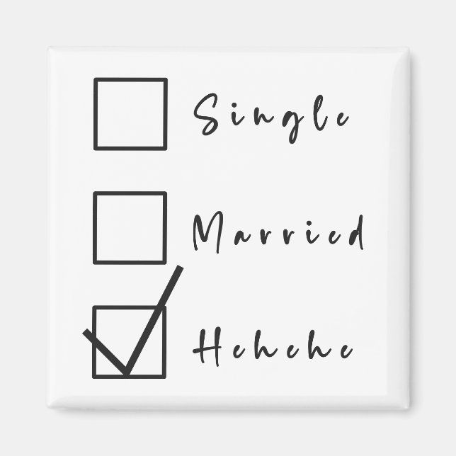 Enkelt, gift, Hehehe-font Magnet (Framsidan)